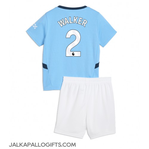 Manchester City Kyle Walker #2 Koti Peliasu Lasten 2024-25 Lyhythihainen (+ Lyhyet housut)